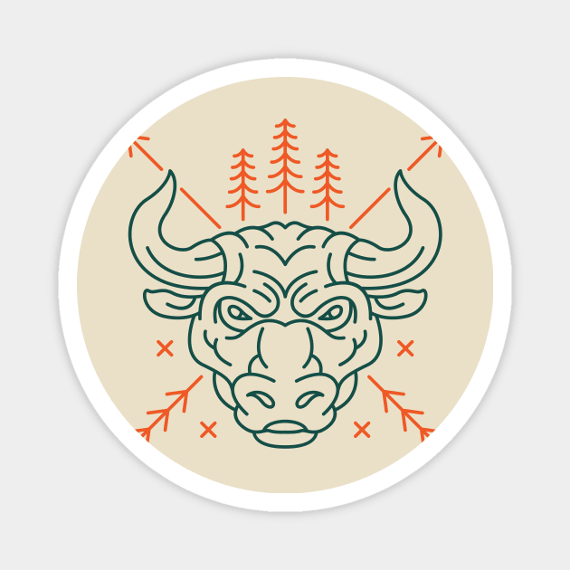 Wild Bull Head Magnet by VEKTORKITA